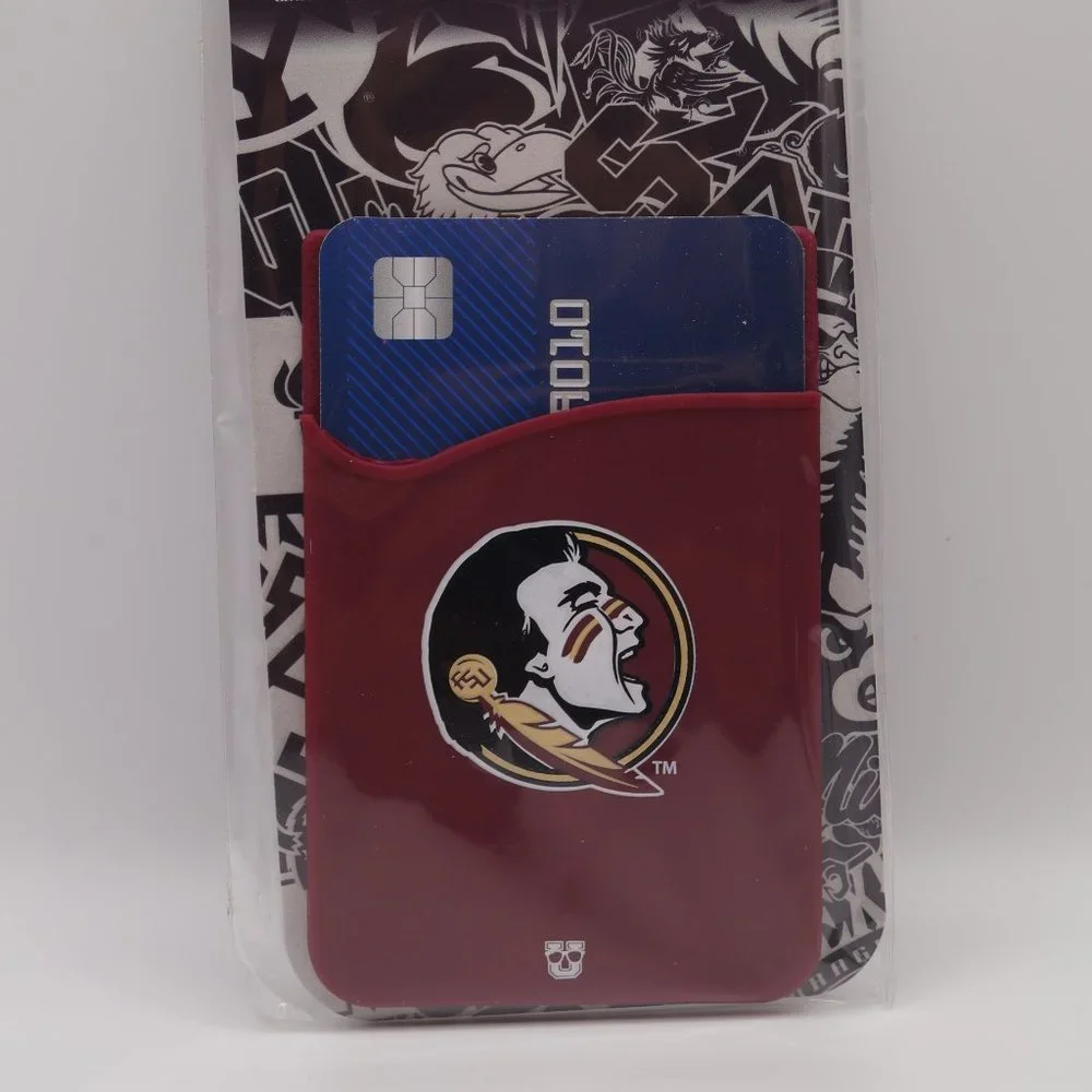 Florida State Seminoles Silicone Stick On Phone Wallet Card Holder